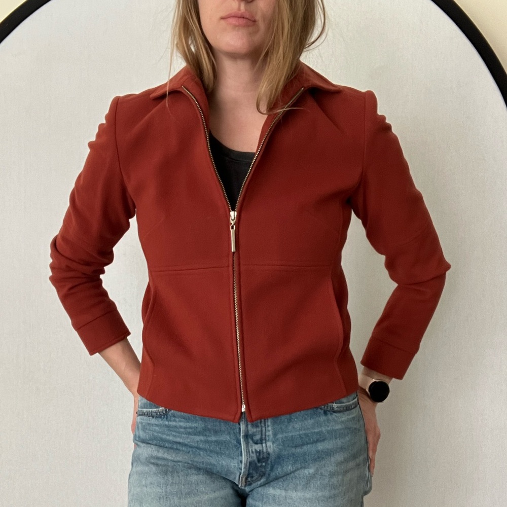 🍄Rust Colored Blazer with Textured Wool Blend and Slim Fit